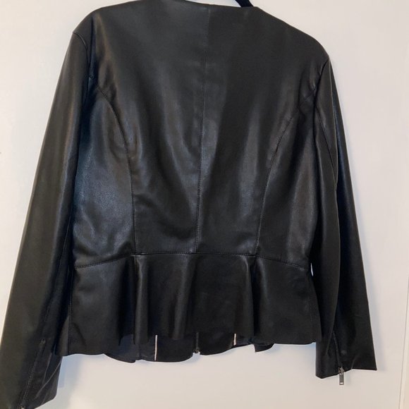 Zara Faux-Leather Peplum Jacket - Picture 4 of 5